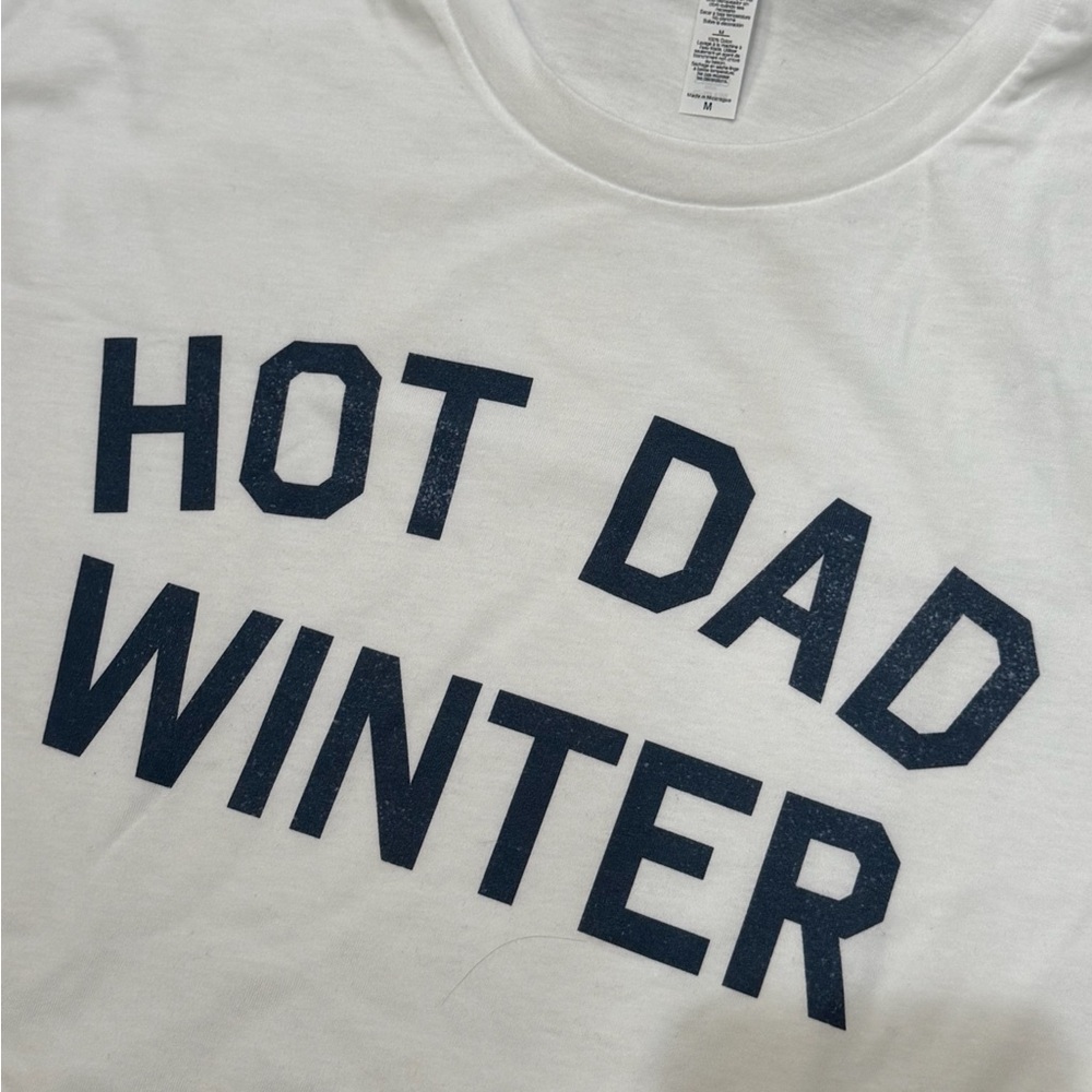 Unisex Hot Dad Winter Funny Long Sleeve Graphic Tee Novelty Cotton T-Shirt - Picture 2 of 2